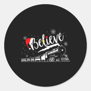 Christmas North Pole Polar Express All Abroad Xmas Classic Round Sticker