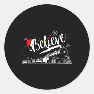 Christmas North Pole Polar Express All Abroad Xmas Classic Round Sticker