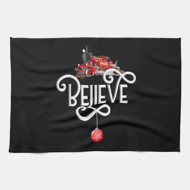 Christmas North Pole Polar Express All Abroad Xmas Tea Towel (Horizontal)