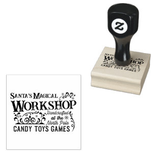 Christmas North Pole Santa's workshop Rubber Stamp