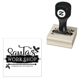 Christmas North Pole Santa's Workshop Rubber Stamp
