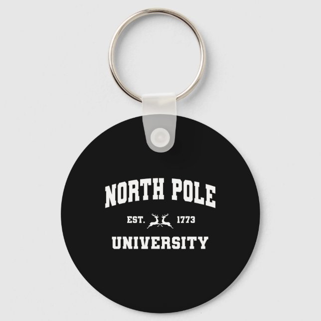 Christmas North Pole University Santa Workshop Elv Key Ring (Front)