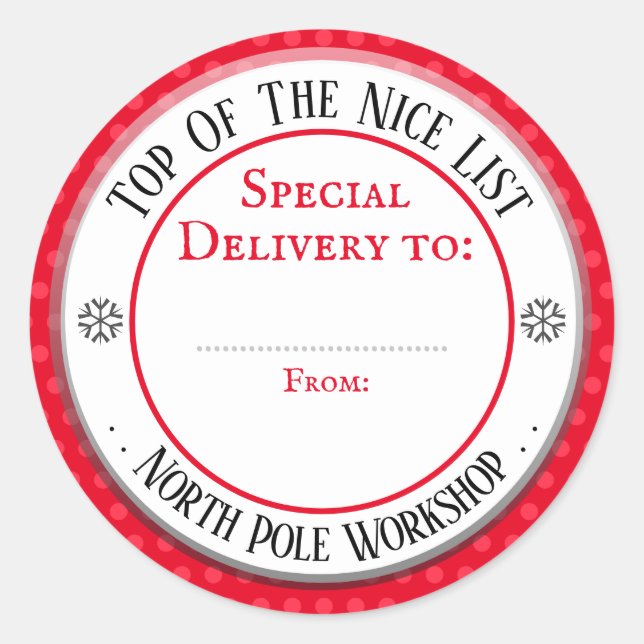 Christmas North Pole Workshop Blank Classic Round Sticker (Front)