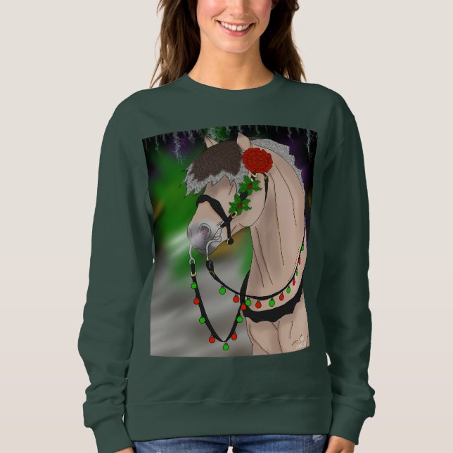 Christmas Norwegian Fjord Horse Sweatshirt (Front)