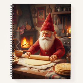 Christmas Norwegian Nisse Making Lefse, Notebook