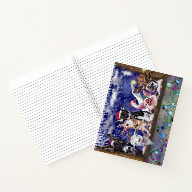 Christmas Notebook with Happy Animal Party (Inside)