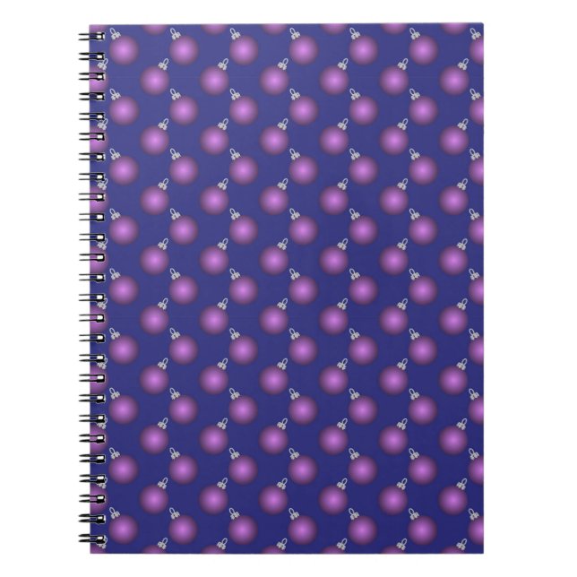 Christmas Notebook with Purple Baubles (Front)