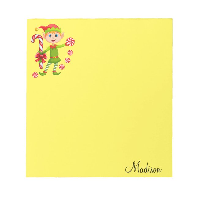 Christmas Notepad Elf Peppermint (Front)