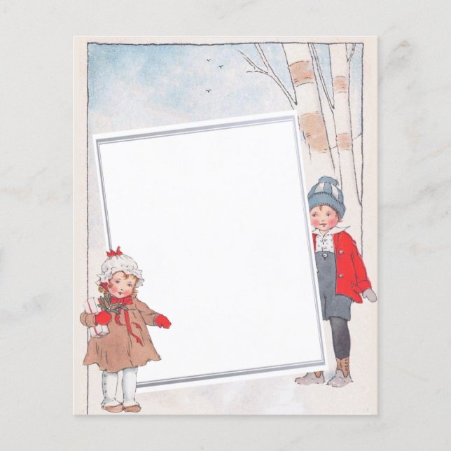 Christmas Notepaper for Cards Vintage Children  (Front)