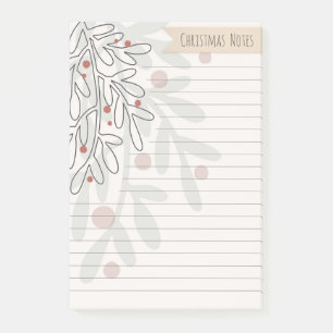Christmas notes abstract mistletoe drawing