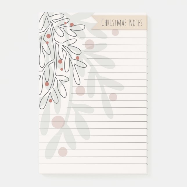 Christmas notes abstract mistletoe drawing (Front)