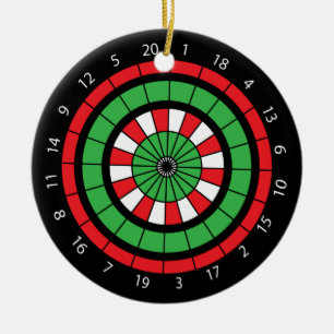 Christmas Numbered Dartboard Ceramic Tree Decoration
