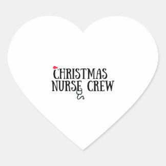 Christmas Nurse Crew 3 Heart Sticker