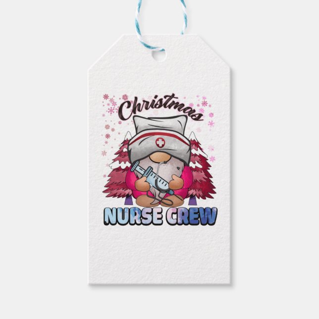 christmas Nurse crew  4 Gift Tags (Front)