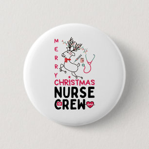 Christmas Nurse Crew Funny Xmas Costume 6 Cm Round Badge