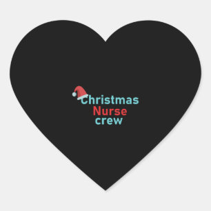 Christmas Nurse crew Heart Sticker