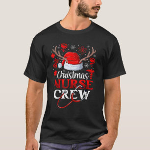 Christmas Nurse Crew Santa Hat Reindeer Nurse  T-Shirt