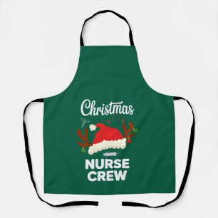 Christmas Nurse Crew Santa Hat Xmas Apron