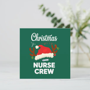 Christmas Nurse Crew Santa Hat Xmas Invitation