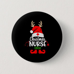 Christmas Nurse Crew Squad 6 Cm Round Badge