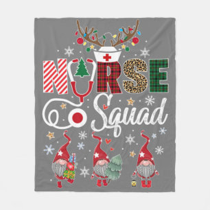 Christmas Nurse Crew Squad Xmas Nursing Pyjamas Fleece Blanket