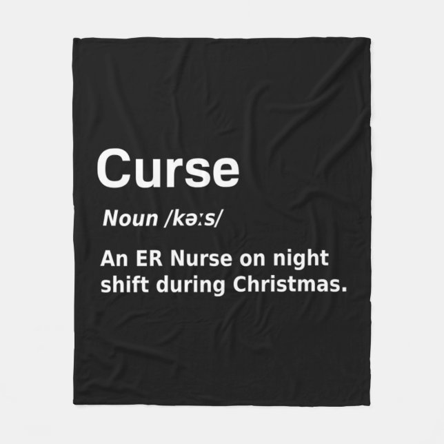 Christmas Nurse Curse Definition Funny    Fleece Blanket (Front)