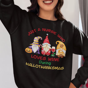 Christmas Nurse Hallothanksmas Sweatshirt