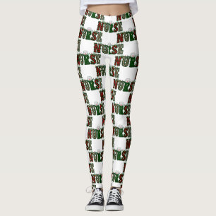 christmas nurse leopard print xmas leggings