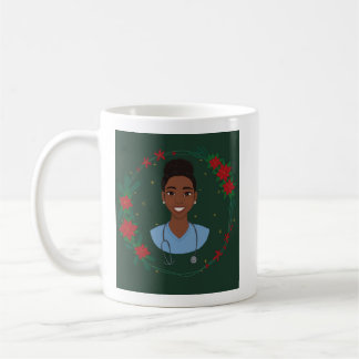 Christmas Nurse Mug, Personalised RN Gift Coffee Mug