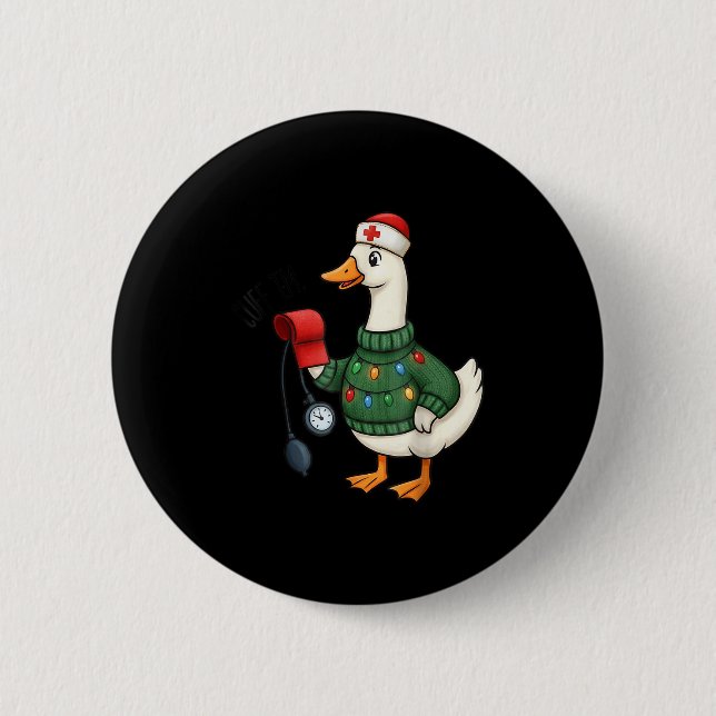 Christmas Nurse, Nurse Life, Cuff em Goose Christm 6 Cm Round Badge (Front)