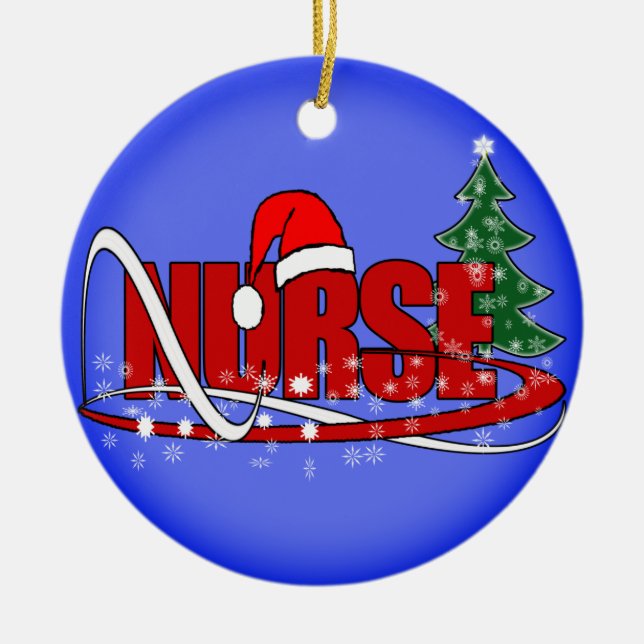 CHRISTMAS NURSE ORNAMENT (ONE SIDE) (Front)