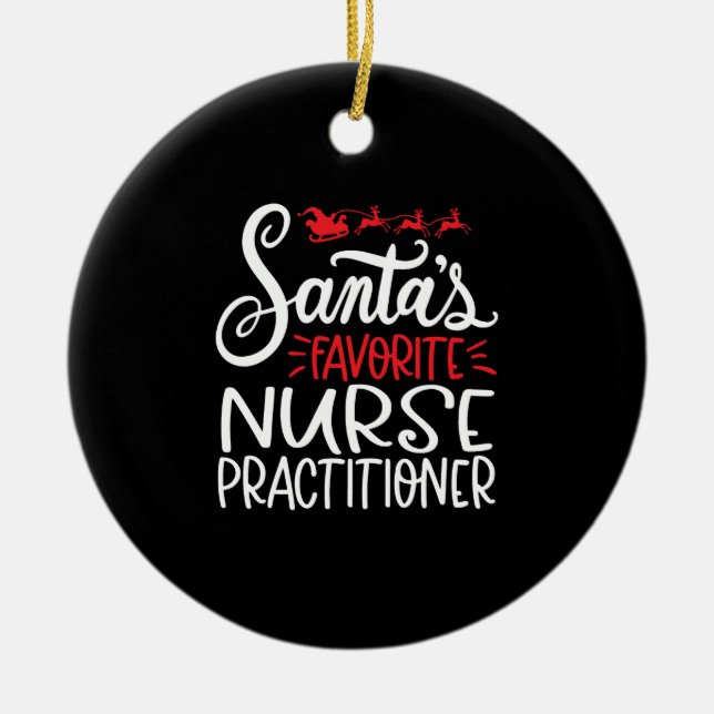 Christmas nurse practitioner, nurse np   ceramic tree decoration (Front)