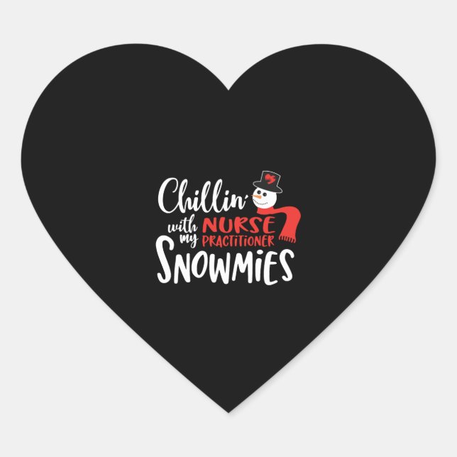 Christmas nurse practitioner, nurse np heart sticker (Front)