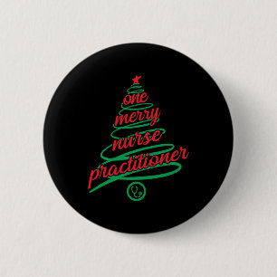 Christmas nurse practitioner, one merry 6 cm round badge