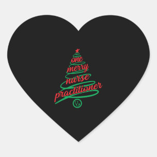 Christmas nurse practitioner, one merry heart sticker