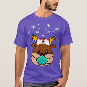 Christmas Nurse  Reindeer Nurse Scrubs For Women M T-Shirt