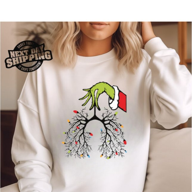  Christmas Nurse Sweatshirt, Lung Christmas Lights T-Shirt (Aze
)