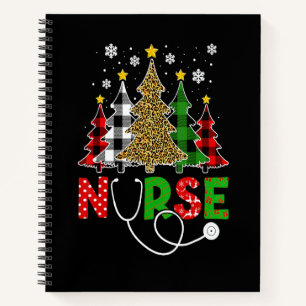 Christmas Nursing For Women Christmas Tree Nurse Notebook
