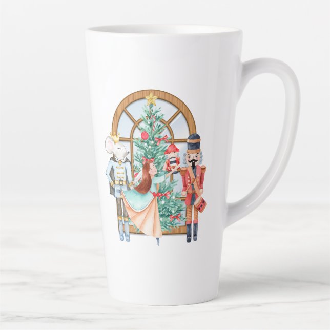 Christmas Nutcracker Ballerina Mouse King  Latte Mug (Right)