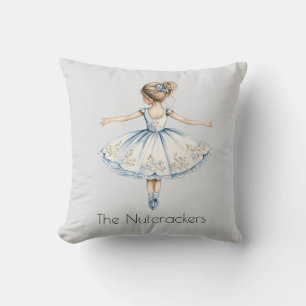 Christmas Nutcracker Ballerina Watercolor Cushion