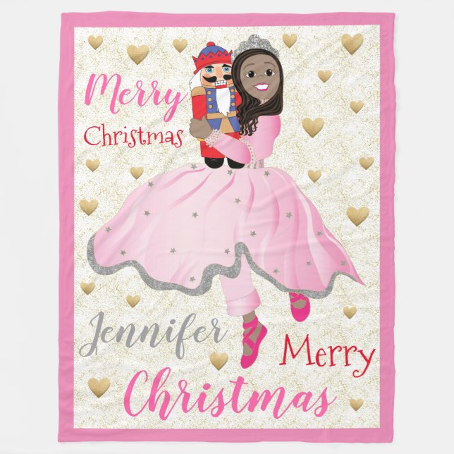 Christmas Nutcracker Ballet Fleece Blanket/Large Blanket (Front)
