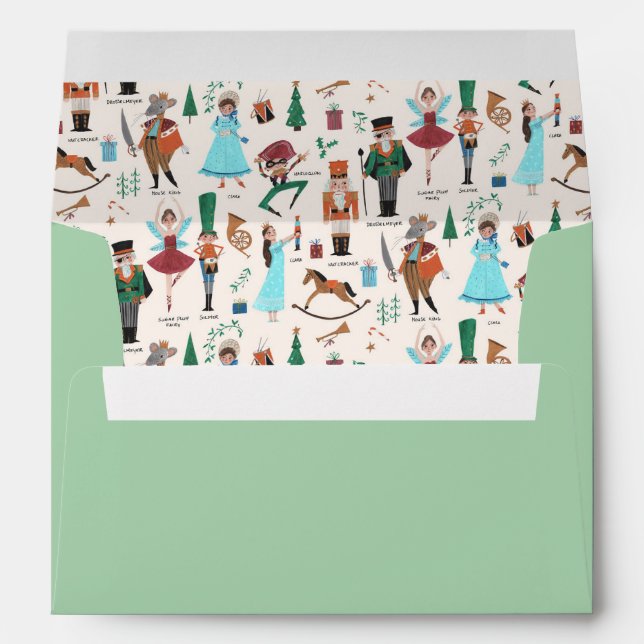 Christmas Nutcracker Ballet Inside Pattern Envelope (Back (Bottom))