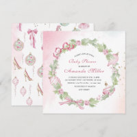 Christmas Nutcracker Ballet Pink watercoInvitation