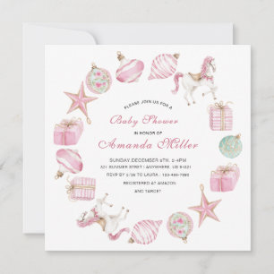 Christmas Nutcracker Ballet Pink watercoInvitation Invitation