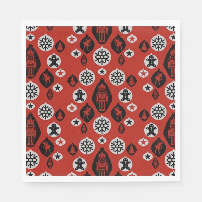 Christmas Nutcracker Baubles Napkin (Front)