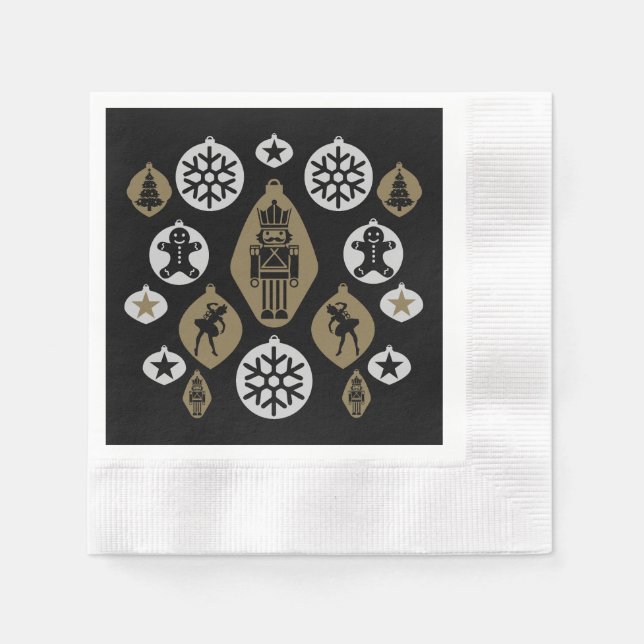 Christmas Nutcracker Baubles Napkin (Front)