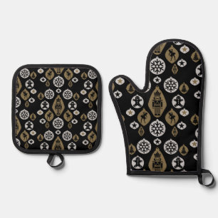 Christmas Nutcracker Baubles Oven Mitt & Pot Holder Set