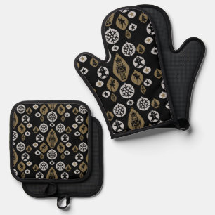 Christmas Nutcracker Baubles Oven Mitt & Pot Holder Set