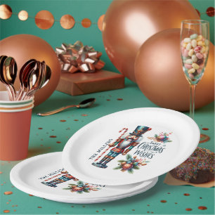 Christmas Nutcracker Candy Cane Christmas Wishes Paper Plate