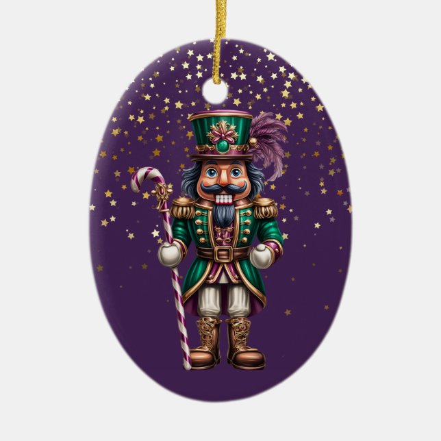 Christmas Nutcracker Ceramic Tree Decoration (Front)
